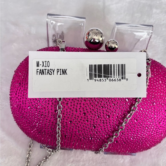 NINA Xio Fantasy Pink Glass Crystal Minaudiere Evening Clutch Handbag--NWT - Picture 13 of 15